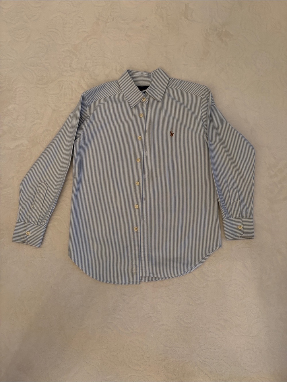 Ralph Lauren Light Blue & White Pinstripe Cotton Dress Shirt